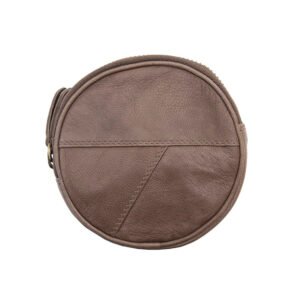 Mushroom Round Zipped Coin Pouch – RFID Secure | Leather Purse | Final Sale