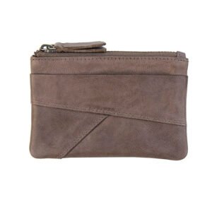 Final Sale – Brown Leather Pouch | RFID Secure | Zip Purse & Keyring | Limited Stock
