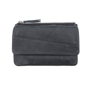 Final Sale – Black Leather Pouch with Keychain | RFID Secure | Coin Purse | Limited Stock