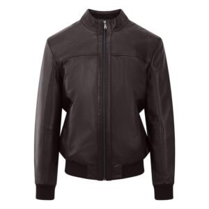 Men’s Brown Leather Bomber Jacket – Jack