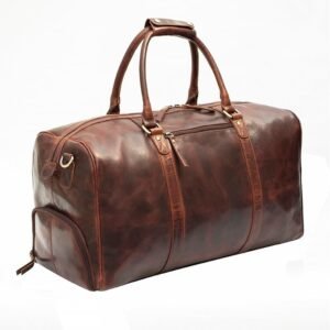 Leather Duffle Bag With Shoe Section Roma