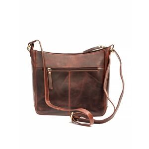 Roma Front Pocket Crossbody Bag Brown
