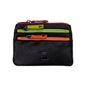 Coin Purse with Coloured Zips