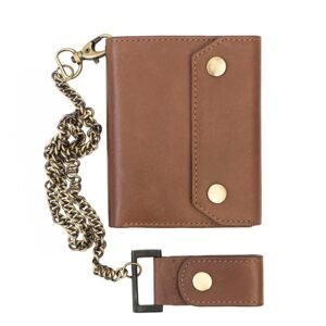 Biker Trifold Wallet With Chain – Blaze Rider