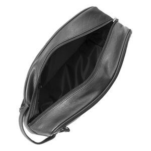 Genuine Leather Wash Bag – Classic Zip Toiletry Case
