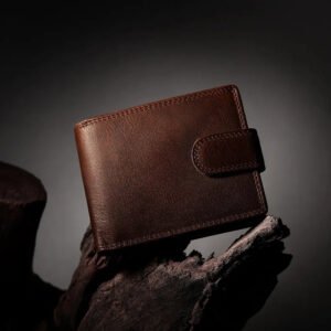 Bifold Leather Wallet Brown New York