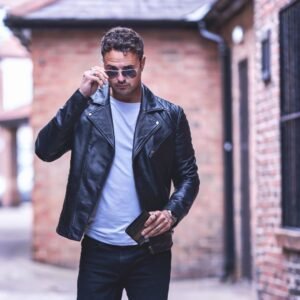 Biker Leather Jacket Albert Black