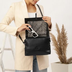 Leather Crossbody Bag with Buckle Detail Reese Hudson