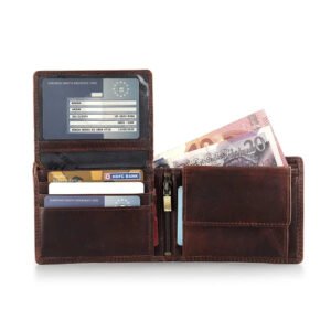 Brown Leather Flip Up Wallet – Soho New York