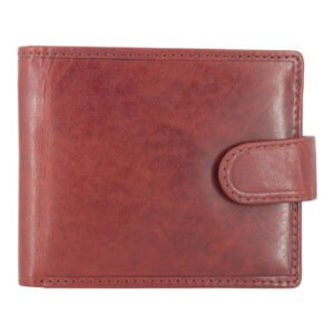 Oil Pull Up Trifold Leather Wallet Brown