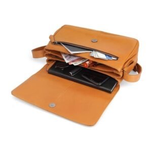 Waxy Leather Organiser Bag with Triple Zip & Built-in Wallet Ida Chester