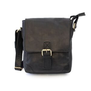 Buckle Leather Messenger Bag For Men