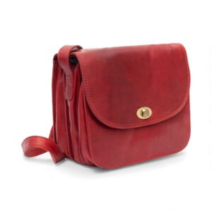 Large Triple-Compartment Leather Handbag – Elena Tuscan