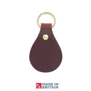 Leather Keyring Teardrop Shape Handmade in the UK | Personalised Gift