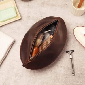 Leather Rugby Ball Wash Bag – Personalised