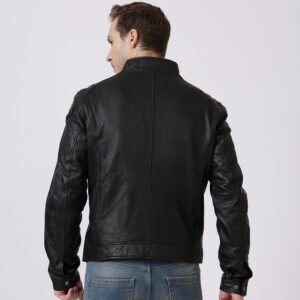 Moto Leather Jacket Roman Black