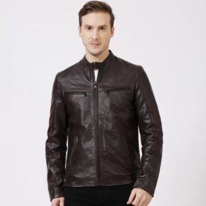 Moto Racer Leather Jacket George Brown