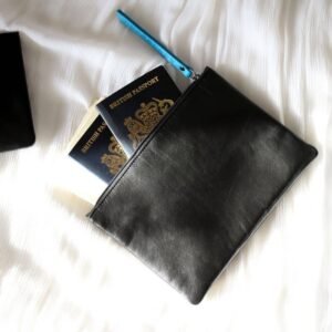 Large Size Leather Zip Pouch