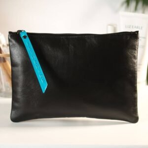 Large Size Leather Zip Pouch