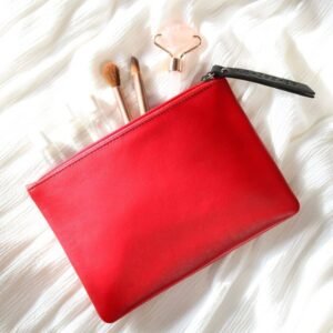 Soft Leather Makeup Pouch Medium
