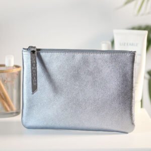Large Size Leather Zip Pouch