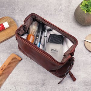 Men’s Leather Wash Bag