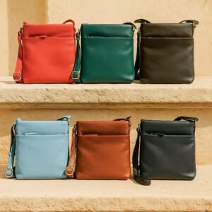 Soft Leather Crossbody Bag with Multi-Pockets Seville