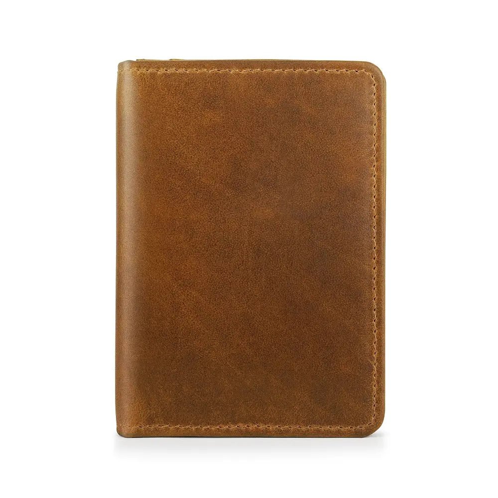 Front view of Tan Leather Credit Cardholder Mayfair
