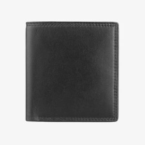 Trifold Black Leather Wallet For Men