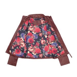 Women’s Burgundy Leather Jacket – Reilly