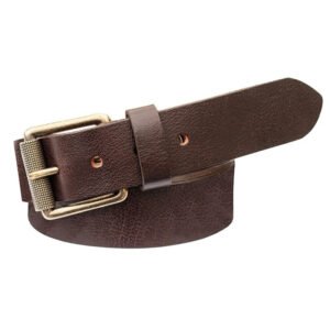 Men’s Brown Leather Belt with Roller Buckle