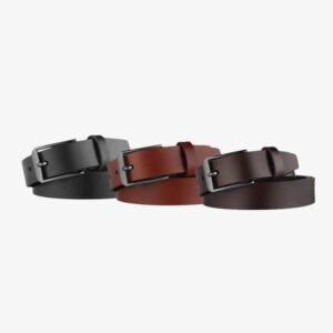 Full-Grain Leather Belt 28mm Gunmetal Buckle