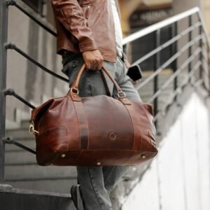 Large Full-Grain Leather Holdall Travel Bag – Orion