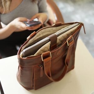 Women’s Leather Laptop Tote Bag – Orion